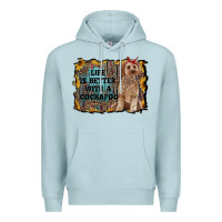 Blue Mist life is better with a cockapoo Premium Hoodie - RanaPortraitStore