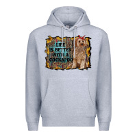 Heather Grey life is better with a cockapoo Premium Hoodie - RanaPortraitStore
