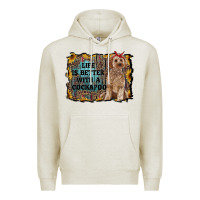 Oatmeal Heather life is better with a cockapoo Premium Hoodie - RanaPortraitStore