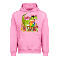 Fuchsia Pink hello summer rex Urban Hoodie - texasbilliewilder
