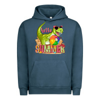 Pigment Midnight Navy hello summer rex Urban Hoodie - texasbilliewilder