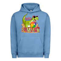 Pigment Pebble Blue hello summer rex Urban Hoodie - texasbilliewilder