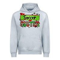 Heather Grey soccer sister with leopard Urban Hoodie - Zillion Design Studio