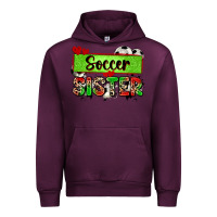 Mauve Wine soccer sister with leopard Urban Hoodie - Zillion Design Studio