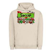 Pigment French Oak soccer sister with leopard Urban Hoodie - Zillion Design Studio