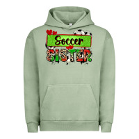Pigment Oil Green soccer sister with leopard Urban Hoodie - Zillion Design Studio