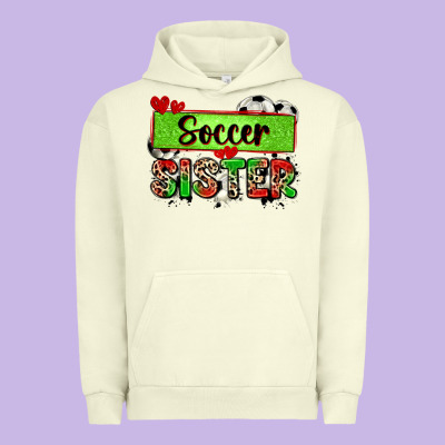 Soccer Sister With Leopard Urban Hoodie Designed By Zillion Design Studio