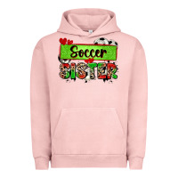 Pigment Salmon soccer sister with leopard Urban Hoodie - Zillion Design Studio