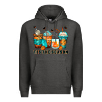 Charcoal Heather tis' the season basketball coffee cups Premium Hoodie - Zillion Design Studio