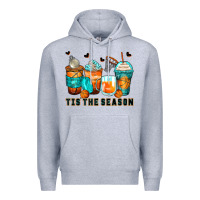 Heather Grey tis' the season basketball coffee cups Premium Hoodie - Zillion Design Studio
