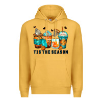 Mustard tis' the season basketball coffee cups Premium Hoodie - Zillion Design Studio