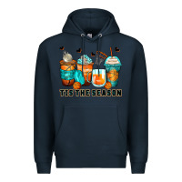 Navy tis' the season basketball coffee cups Premium Hoodie - Zillion Design Studio