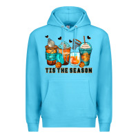 Ocean Blue tis' the season basketball coffee cups Premium Hoodie - Zillion Design Studio