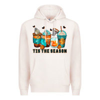 Pale Pink tis' the season basketball coffee cups Premium Hoodie - Zillion Design Studio