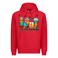 Red tis' the season basketball coffee cups Premium Hoodie - Zillion Design Studio