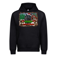 Black merry christmas black angus cattle and farm Urban Hoodie - RanaPortraitStore