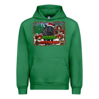 Emerald merry christmas black angus cattle and farm Urban Hoodie - RanaPortraitStore