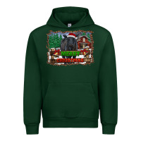 Forest Green merry christmas black angus cattle and farm Urban Hoodie - RanaPortraitStore