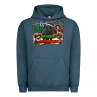 Pigment Midnight Navy merry christmas black angus cattle and farm Urban Hoodie - RanaPortraitStore