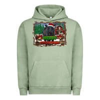 Pigment Oil Green merry christmas black angus cattle and farm Urban Hoodie - RanaPortraitStore