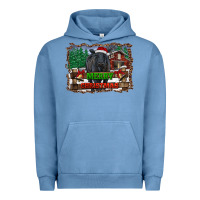 Pigment Pebble Blue merry christmas black angus cattle and farm Urban Hoodie - RanaPortraitStore