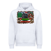 White merry christmas black angus cattle and farm Urban Hoodie - RanaPortraitStore