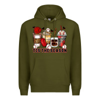 Army Green tis' the season baseball coffee cups Premium Hoodie - Zillion Design Studio