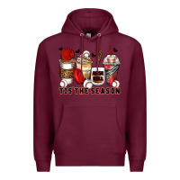 Burgundy tis' the season baseball coffee cups Premium Hoodie - Zillion Design Studio