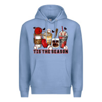 Colony Blue tis' the season baseball coffee cups Premium Hoodie - Zillion Design Studio