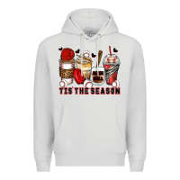Dove Grey tis' the season baseball coffee cups Premium Hoodie - Zillion Design Studio