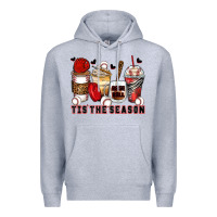 Heather Grey tis' the season baseball coffee cups Premium Hoodie - Zillion Design Studio
