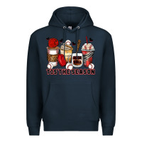 Navy tis' the season baseball coffee cups Premium Hoodie - Zillion Design Studio