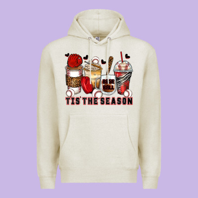 Tis' The Season Baseball Coffee Cups Premium Hoodie Designed By Zillion Design Studio