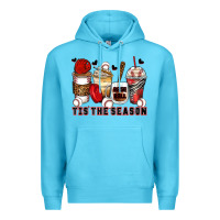 Ocean Blue tis' the season baseball coffee cups Premium Hoodie - Zillion Design Studio