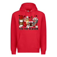 Red tis' the season baseball coffee cups Premium Hoodie - Zillion Design Studio