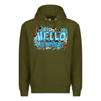 Army Green hello winter Premium Hoodie - RanaPortraitStore