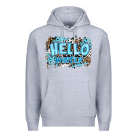 Heather Grey hello winter Premium Hoodie - RanaPortraitStore