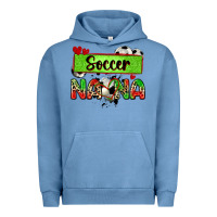 Pigment Pebble Blue soccer nana with leopard Urban Hoodie - Zillion Design Studio