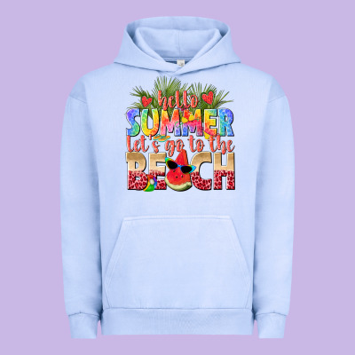 Hello Summer Lets Go To The Beach Urban Hoodie Designed By Texasbilliewilder