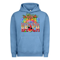 Pigment Pebble Blue hello summer lets go to the beach Urban Hoodie - texasbilliewilder