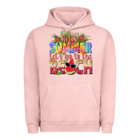 Pigment Salmon hello summer lets go to the beach Urban Hoodie - texasbilliewilder