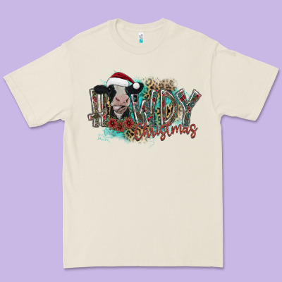 Howdy Christmas Premium Tee Designed By Cowhidedigitalart