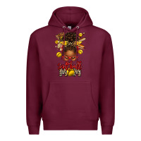 Burgundy softball mom afro messy bun Premium Hoodie - texasbilliewilder