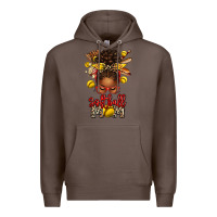 Coffee softball mom afro messy bun Premium Hoodie - texasbilliewilder