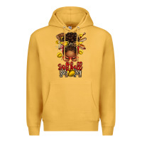 Mustard softball mom afro messy bun Premium Hoodie - texasbilliewilder