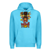 Ocean Blue softball mom afro messy bun Premium Hoodie - texasbilliewilder