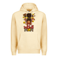 Pina Colada softball mom afro messy bun Premium Hoodie - texasbilliewilder