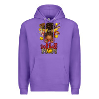 Purple softball mom afro messy bun Premium Hoodie - texasbilliewilder