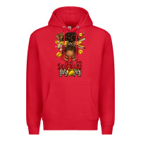 Red softball mom afro messy bun Premium Hoodie - texasbilliewilder