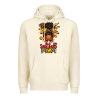 Sandshell softball mom afro messy bun Premium Hoodie - texasbilliewilder